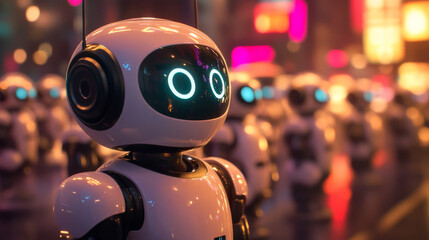 Poster - AI chatbots help people around the world by providing support and answering questions online. They're like friendly robots that can chat with you using the internet.
