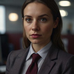 Beautiful Business woman in Maroon Suit