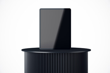 Poster - Digital tablet on a stylish podium. 3D Rendering