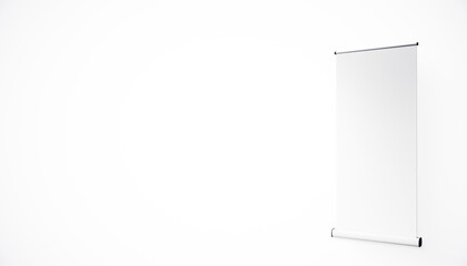 Poster - Blank Roll-Up Banner Display Mockup. 3D Rendering