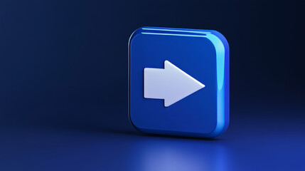 Poster - A blue tab with a white arrow, designed for 3D presentations.