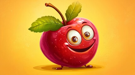 This cartoon illustration portrays Cherry in a fun and whimsical cartoon style.