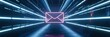© VIK - An abstract futuristic concept featuring glowing email icons and lines.