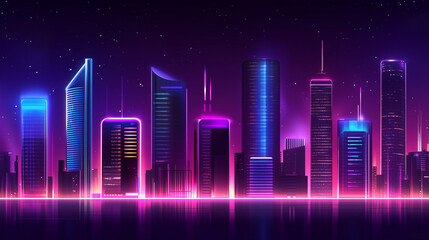 city skyline at night