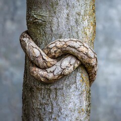 In this close-up, a newly grafted tree can be seen with the join where two species meet and grow together