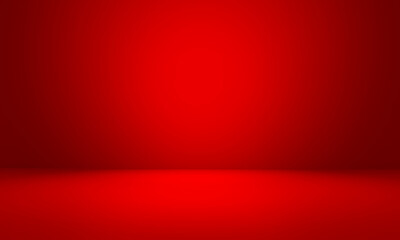 Wall Mural - empty bright red studio background, product display with copy space for displaying content design. b