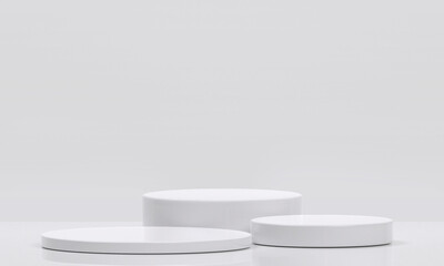 Wall Mural - white product display podium in studio room, for display presentation