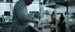 © Ai Studio - A scientist wearing lab attire is deeply involved in mixing chemicals, surrounded by laboratory equipment.