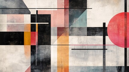 Abstract Geometric Art with Overlapping Lines and Shapes