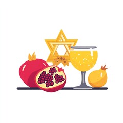 Yom Kippur Celebration or Wish You a Blessed Day Vector Illustration.