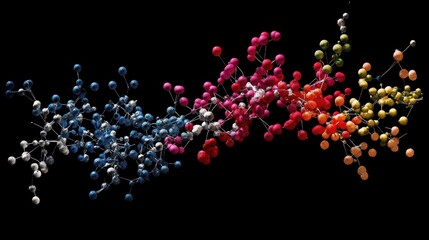 Poster - A visualization of protein quaternary structure, showing multiple subunits of a protein interacting to form a functional complex, such as hemoglobin