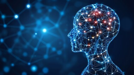 Poster - Abstract digital representation of a human head.