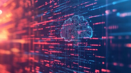 Poster - An AI and data technology background, featuring neural networks, machine learning models, and futuristic data points representing the power of AI-driven technology