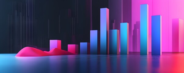 Poster - A vibrant financial chart with colorful bars showcasing growth and trends. Perfect for business, finance, or marketing projects.