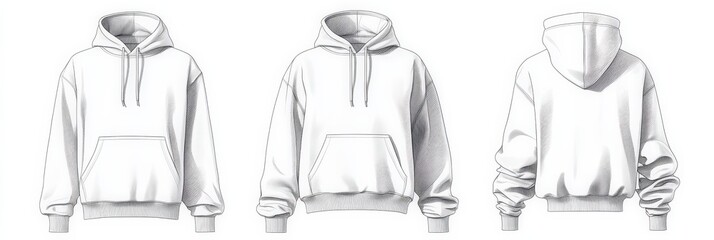 Technical Fashion: Oversized Zip-up Hoody CAD Mockup for Women and Men