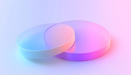 Poster - abstract circular shapes with soft pastel colors, creating a modern and artistic visual appeal. perf