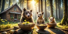 Goldilocks And Three Bears Free Stock Photo - Public Domain Pictures