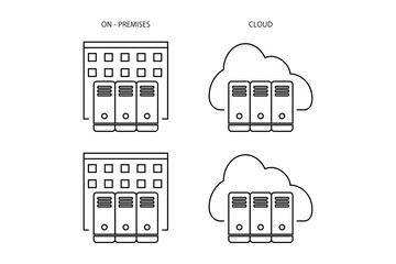 オンプレミスとクラウドを表現したアイコンセット