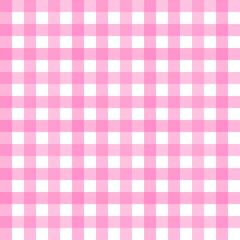 Wall Mural - Gingham seamless pattern.Checkered tartan plaid repeat pattern in pink shades.Geometric vector illustration background wallpaper