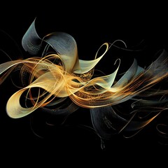 Aufkleber - Abstract colorful swirls on black background