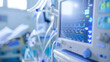 © Valeriia - Ventilator machine monitoring patients in a hospital room during the day. Lack of medical equipment concept. High-tech ventilator in hospital ICU room.