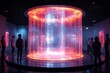 © AbdulRahmanUzair - Futuristic Interactive Light Display in Dark Gallery