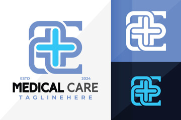 Wall Mural - Letter C Medical Care Logo Icon Vector Design. Creative simple logos designs illustration