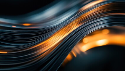 Poster - Close-up of digital book pages, with flowing lines and curves, glowing lights in the background