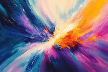 Poster - Energetic and vibrant creative expressions in a non-representational artwork style showcasing striking hues and imagery