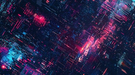 Poster - Abstract digital art with vibrant colors and geometric patterns.