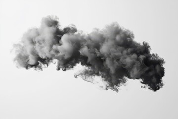 Poster - Authentic dark smoke cloud visuals for use in artistic projects. This vapor, mist, or gas against a light background is perfect for incorporating into your designs. Visual aspects