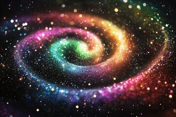 Wall Mural - A vibrant spiral galaxy filled with colorful stars and cosmic dust, showcasing the beauty of the universe.