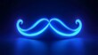 © suyu - Bright blue neon moustache glowing in support of Movember for prostate cancer awareness month. Neon sign symbolizing men’s health awareness and charity campaign