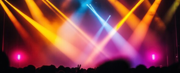 Wall Mural - colorful stage lights concert background
