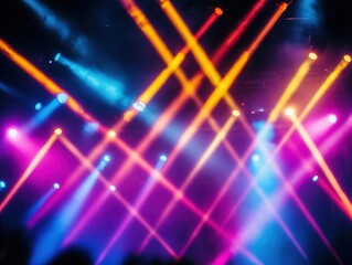 Wall Mural - abstract background with colorful stage lights in a dark room. the lights create a vibrant and energ