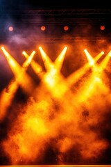 Wall Mural - stage lights with smoke and fog for concert or performance
