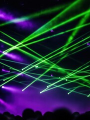 Wall Mural - abstract green and purple laser lights background