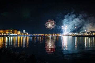 Capturing fireworks reflections on water