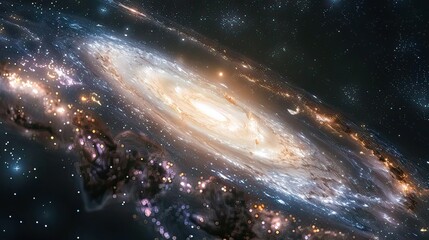Poster - A cosmic scene blending fractal graphics with stars and galaxies, highlighting the intersection of science and technology. 