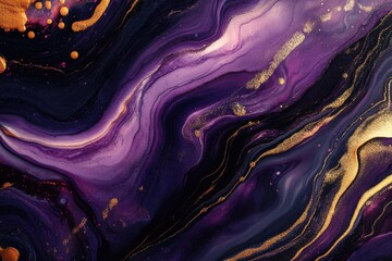 Poster - Flowing light hues, swirling metallic patterns, and effervescent pops of color encapsulate the spirit of these vibrant textures. This fluid artwork in ink style showcases organic beauty
