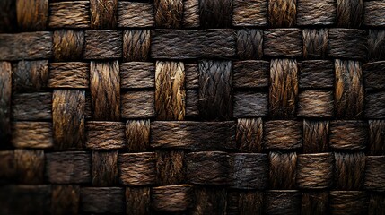 Poster - Textured woven pattern in shades of brown and black.