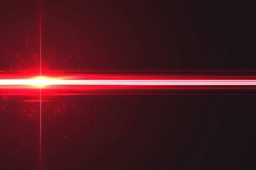 Poster - Brilliant laser ray, glowing light path. Scarlet ray with illumination impact. Advanced digital pulse line against simple backdrop. Graphic design