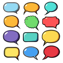 Poster - Set of colorful speech bubble isolated on transparent background