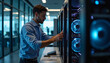 © YoungMok - IT Specialist Checking Network Servers