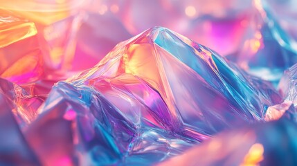 Poster - Vibrant Abstract Crystal Landscape