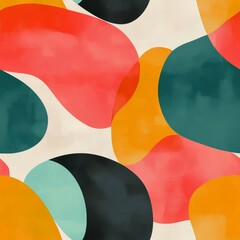 Poster - An abstract artwork with colorful shapes and soft textures, exhibiting flow and motion in a modern digital style.