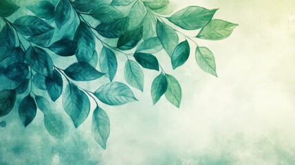 Poster - Green Leaves Watercolor Art