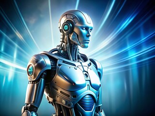 Poster - Futuristic Robot with Copy Space for Technology Concepts and Innovations