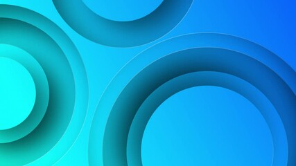 Leinwandbilder - three intersecting circle shapes, blue color