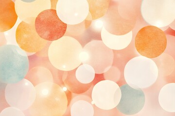 Wall Mural - soft bokeh circles in warm orange, yellow, and blue tones on a blurred background. abstract light an